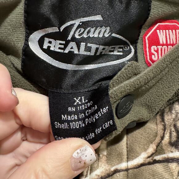 Team Real Tree Wind Stopper Camo Pants Fleece Mens XL - Picture 5 of 6
